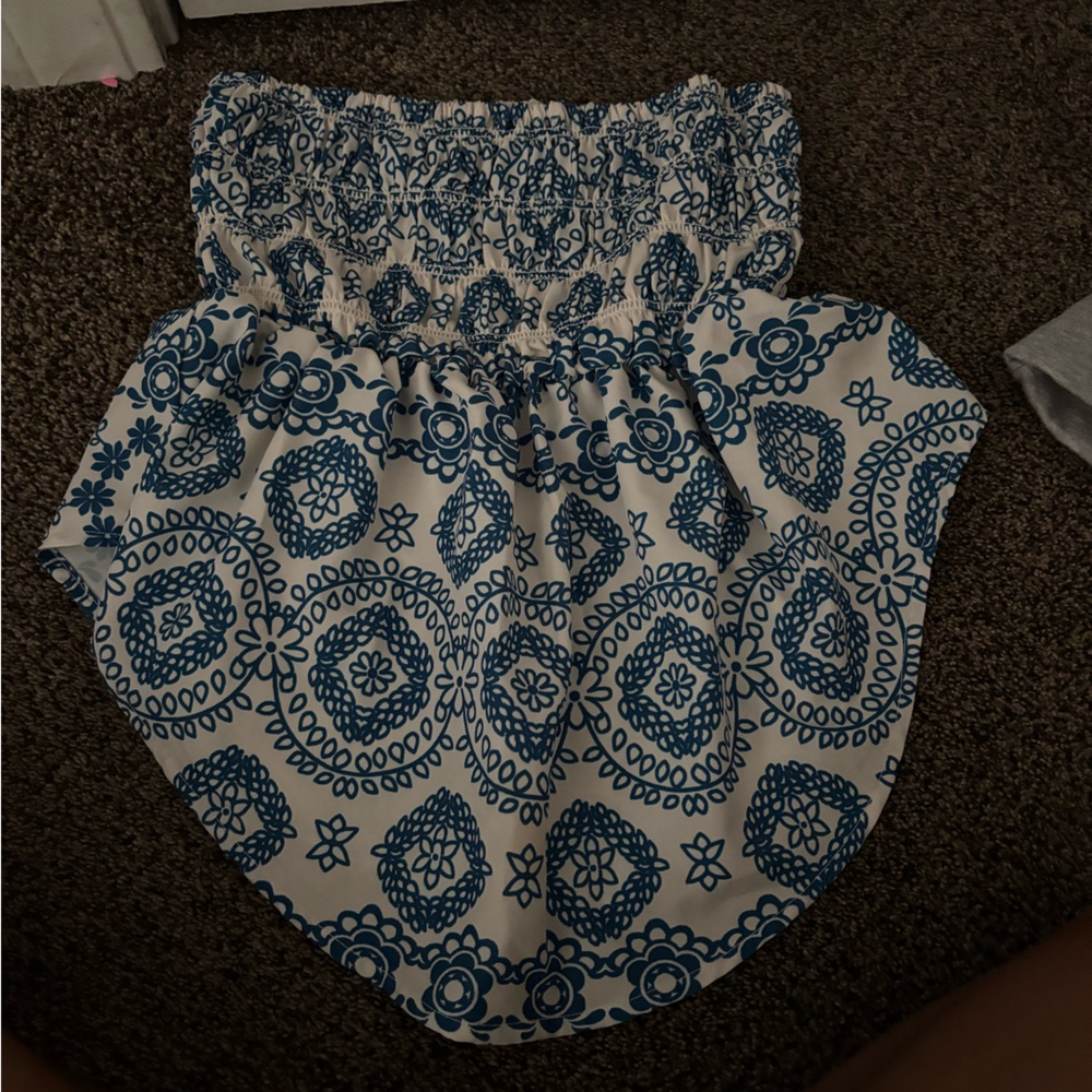 American Eagle Outfitters Blue and White Blouse